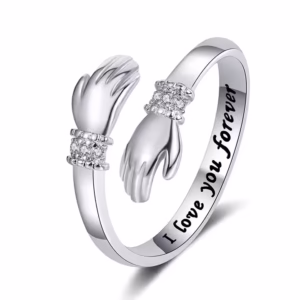 G1927 Personality Gift Engraved Letters Rings Open Adjustable Zircon