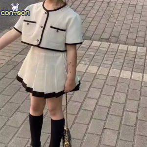 Conyson New Fashion Solid Summer Hot Sell Suit Kids Dress