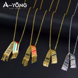 Ayong Jewelry Wholesale Hot Palestine Map 18K Gold Zircon