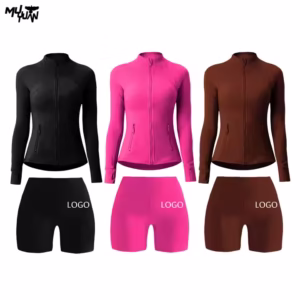 High Quality Two Piece Gold Zipper Jackets