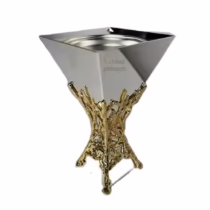 Best Selling Silver Finished Square Shape With Golden Design