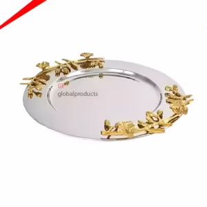 Premium Quality Round Stainless Steel Serving Tray