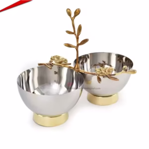 Golden Orchid Twin Bowl Nut Bowl