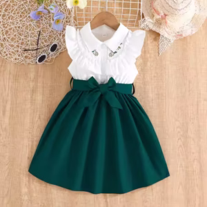 Dress for Kids Children Children's Clothing Lotus Leaf Edge Flower
