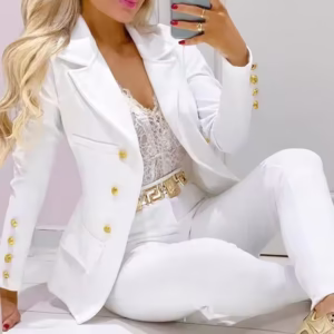 Women Autumn New Arrivals Ladies Elegant Solid Color Suits Set