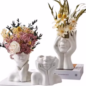 User Human Body Ceramic Vase, Artistic Plant Vases