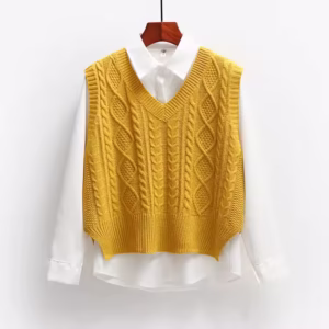 Women's Vest Short Loose Sleeveless Sweater V-neck Women's Simple