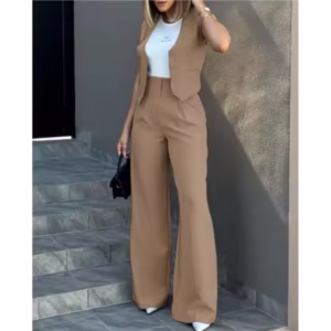 New Women Fashion Vest Suit Single Breasted V-neck Vest