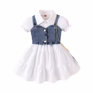 European Style Girl Party Dresses Bubble Short Sleeve Child Evening Dress