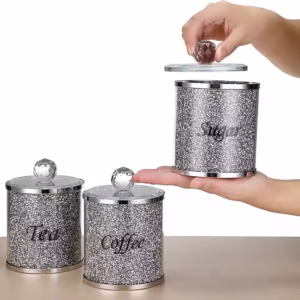 Hot Selling Crystal Coffee Bottle Tea Jar Sugar Jar Kitchen Storage